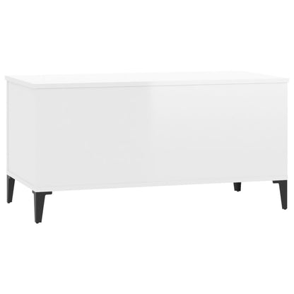 Mesa centro 90x44,5x45 cm derivados de madeira branco brilhante