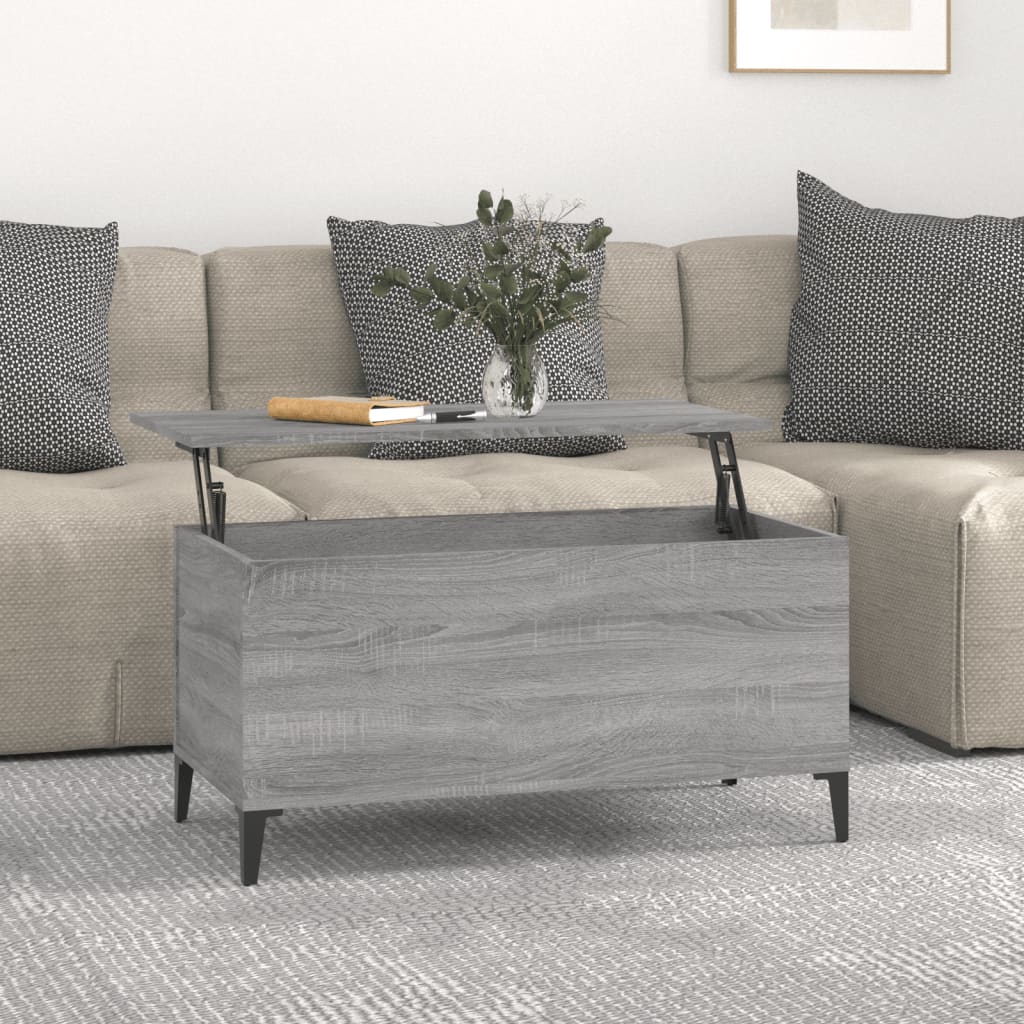 Mesa de centro 90x44,5x45 cm derivados de madeira cinza sonoma