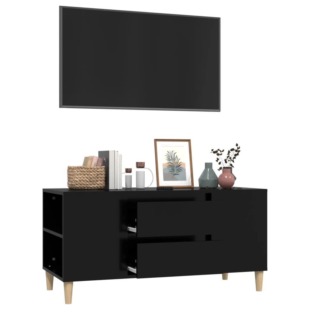 Móvel de TV 102x44,5x50 cm derivados de madeira preto