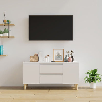 Móvel p/ TV 102x44,5x50 cm derivados madeira branco brilhante