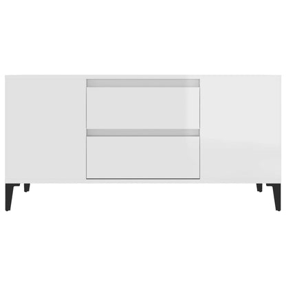 Móvel p/ TV 102x44,5x50 cm derivados madeira branco brilhante