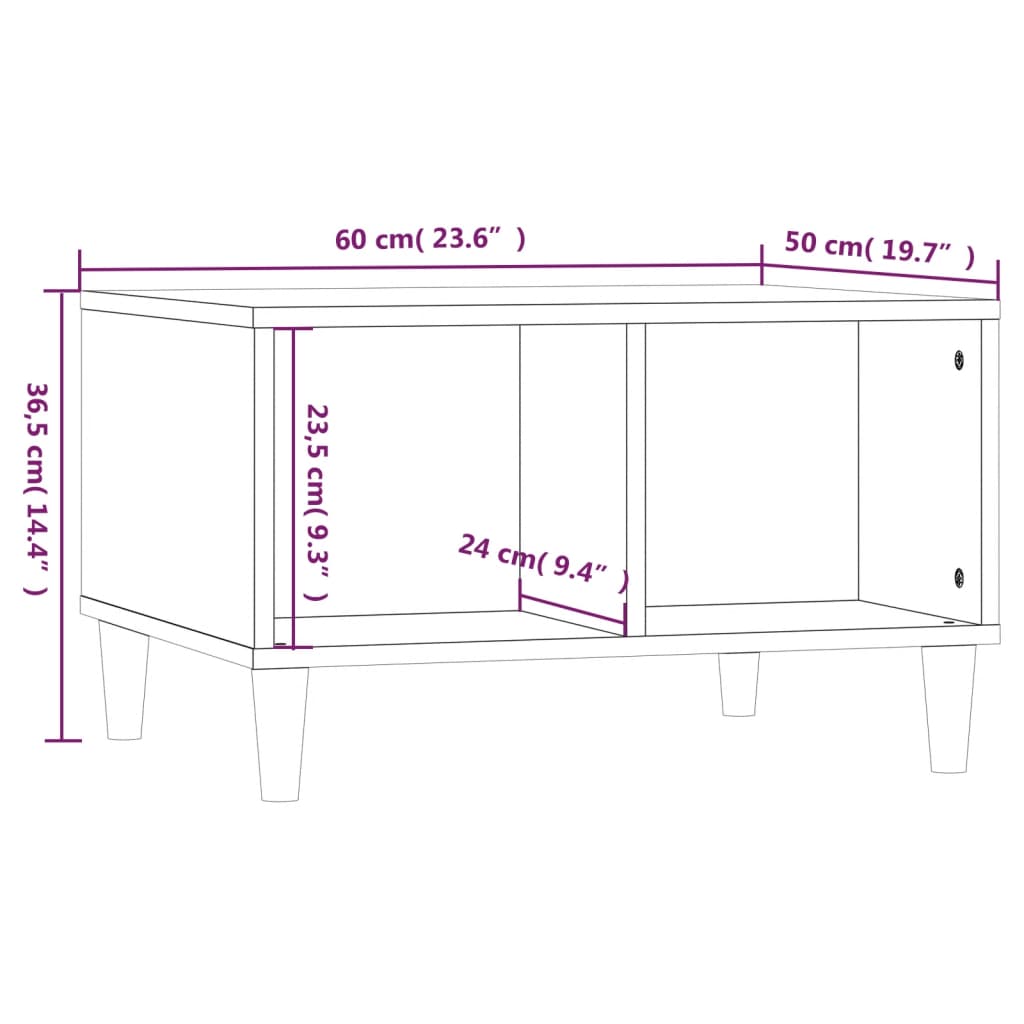 Mesa de centro 60x50x36,5 cm derivados de madeira branco