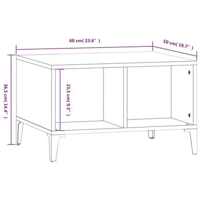 Mesa de centro 60x50x36,5 cm derivados madeira branco brilhante