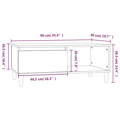 Mesa de centro 90x50x36,5 cm derivados madeira cinzento sonoma