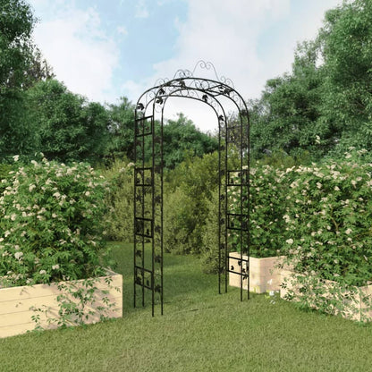 Arco de jardim 116x45x240 cm aço preto