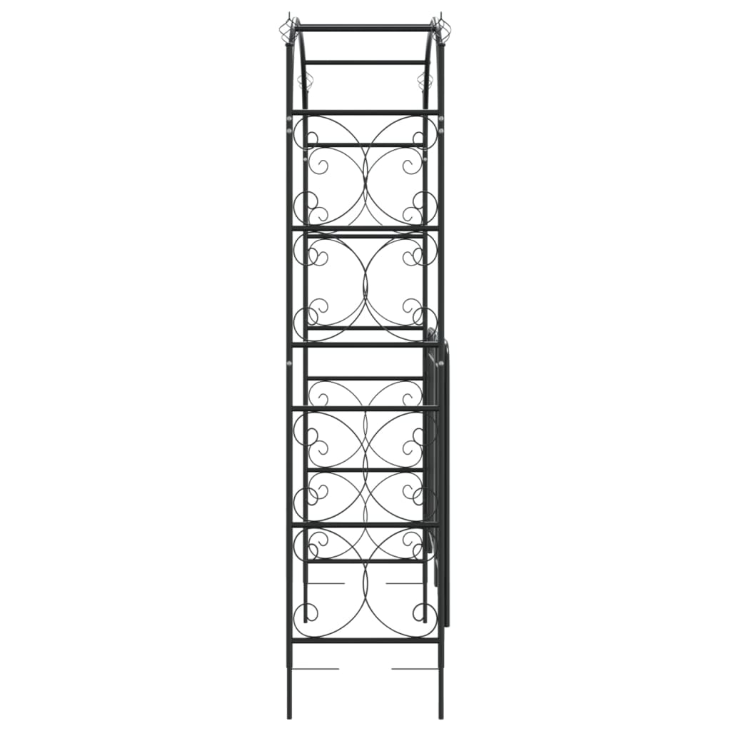 Arco de jardim c/ portão 108x45x235 cm aço preto