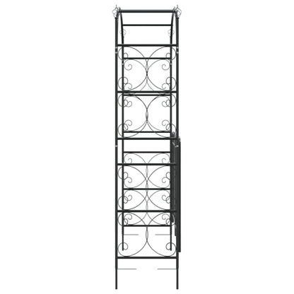 Arco de jardim c/ portão 108x45x235 cm aço preto