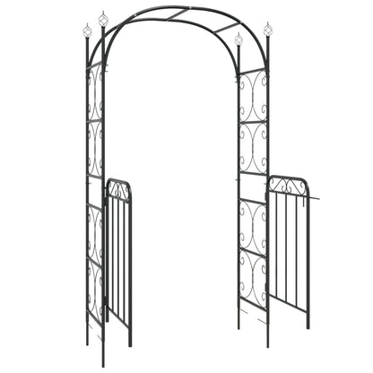 Arco de jardim c/ portão 108x45x235 cm aço preto