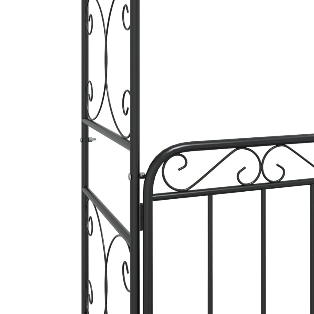 Arco de jardim c/ portão 108x45x235 cm aço preto