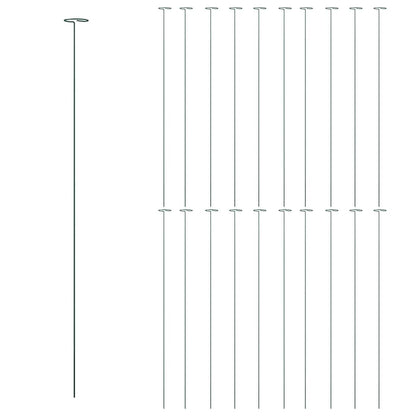 Estaca para plantas de jardim 20 pcs 91 cm aço verde-escuro