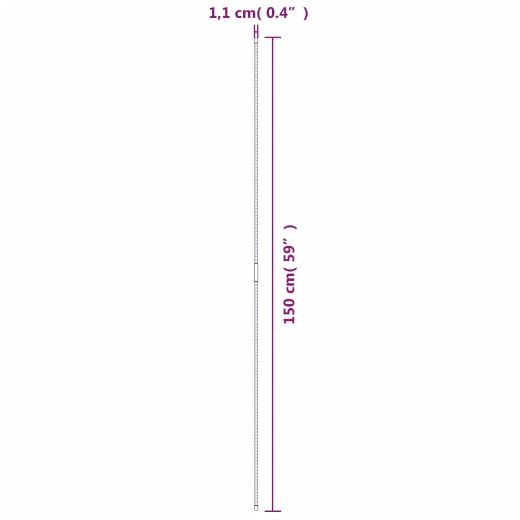 Estaca para plantas de jardim 30 pcs 150 cm aço