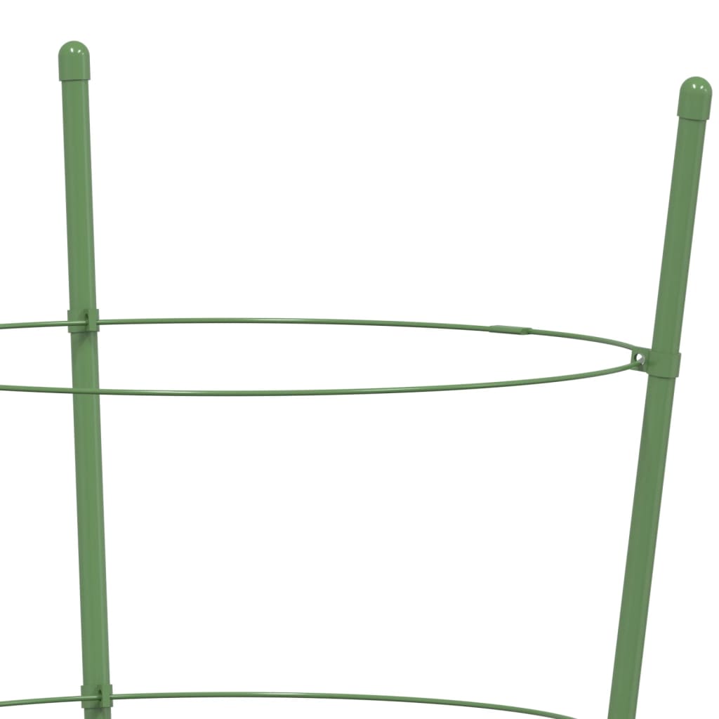 Suportes p/ plantas de jardim c/ 3 anéis 5 pcs 60 cm aço verde