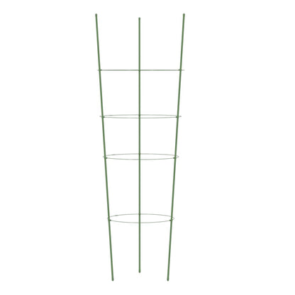 Suportes p/ plantas de jardim c/ 4 anéis 5 pcs 90 cm aço verde