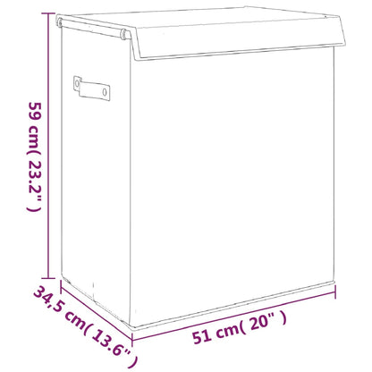 Cesto roupa suja dobrável 51x34,5x59cm linho falso/tecido cinza