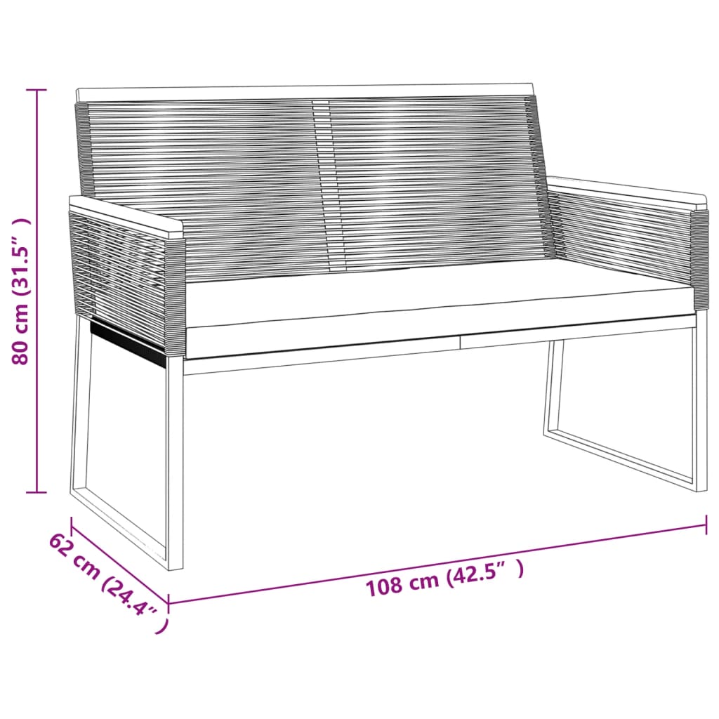 4 pcs conjunto lounge de jardim c/ almofadões aço preto