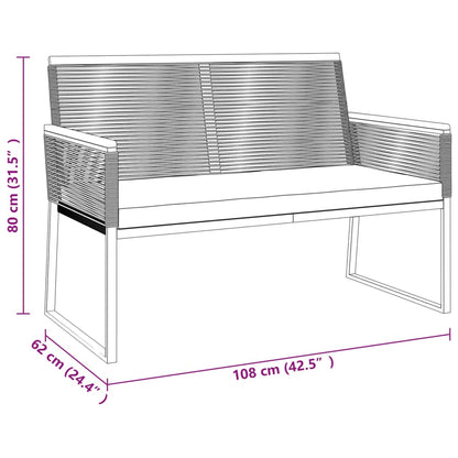 4 pcs conjunto lounge de jardim c/ almofadões aço preto