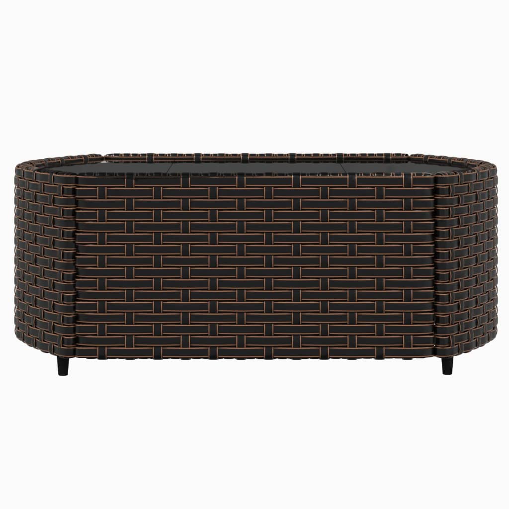 3 pcs conjunto lounge jardim c/ almofadões vime PE castanho