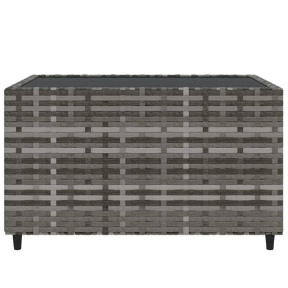 4 pcs conjunto lounge de jardim c/ almofadões vime PE cinzento