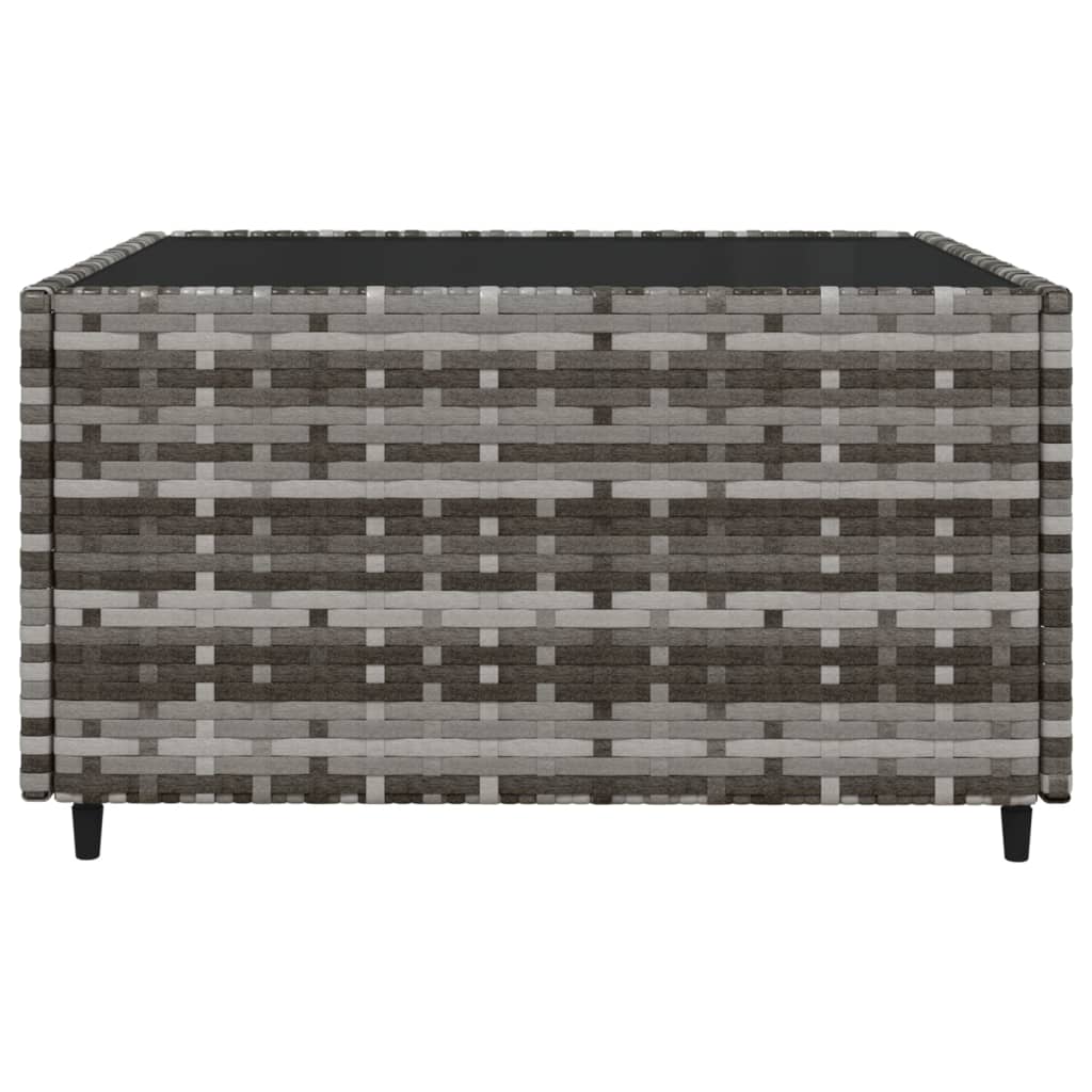 3 pcs conjunto lounge de jardim c/ almofadões vime PE cinzento