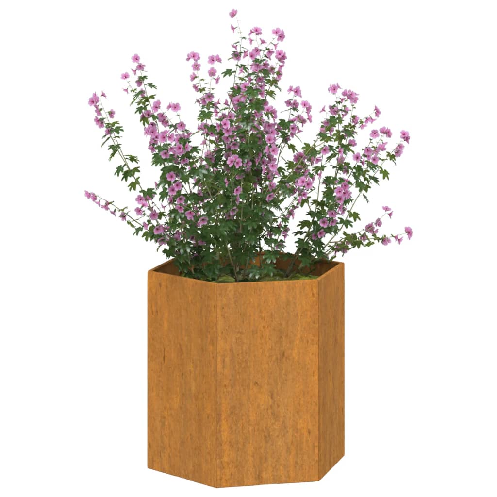 Vaso/floreira 40x40x45 cm aço corten cor enferrujado