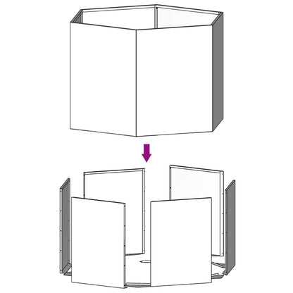 Vaso/floreira 40x40x45 cm aço corten cor enferrujado