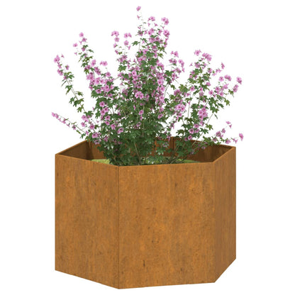 Vaso/floreira 60x60x45 cm aço corten cor enferrujado