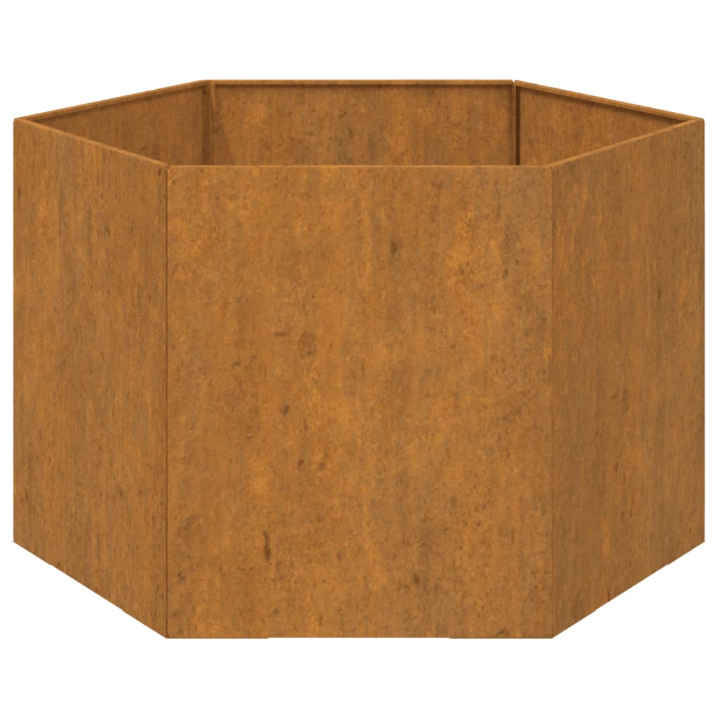 Vaso/floreira 60x60x45 cm aço corten cor enferrujado