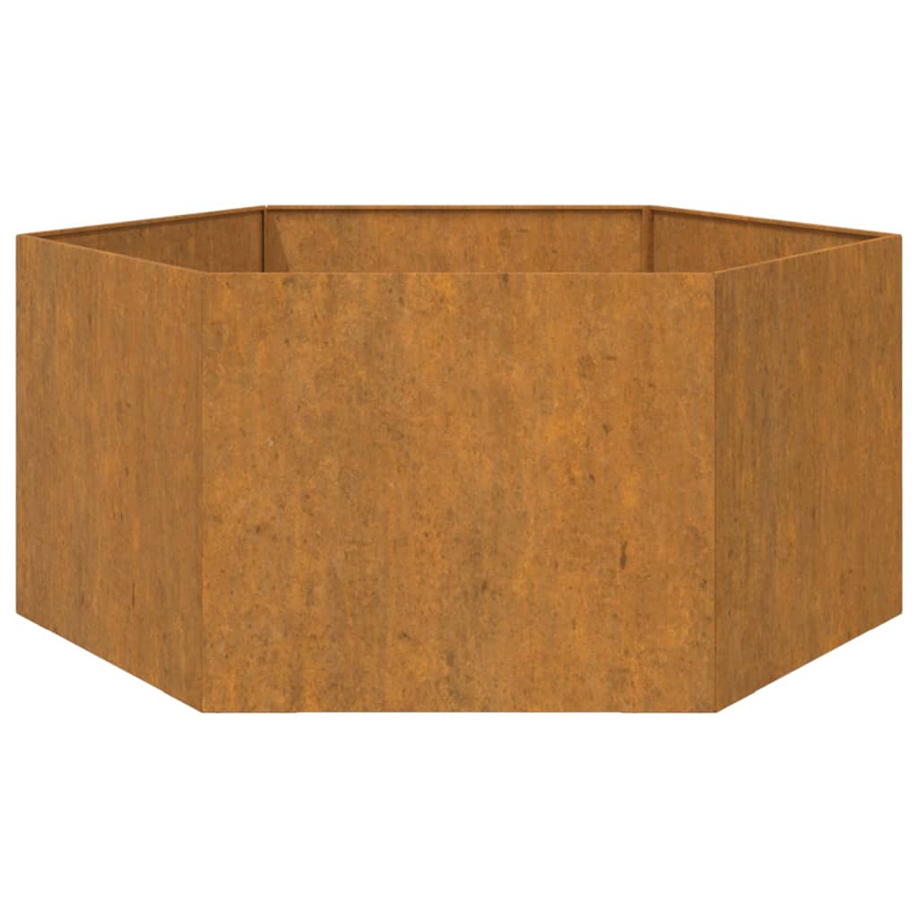 Vaso/floreira 90x90x45 cm aço corten cor enferrujado