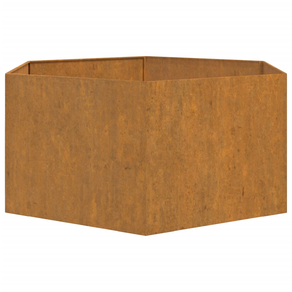 Vaso/floreira 90x90x45 cm aço corten cor enferrujado