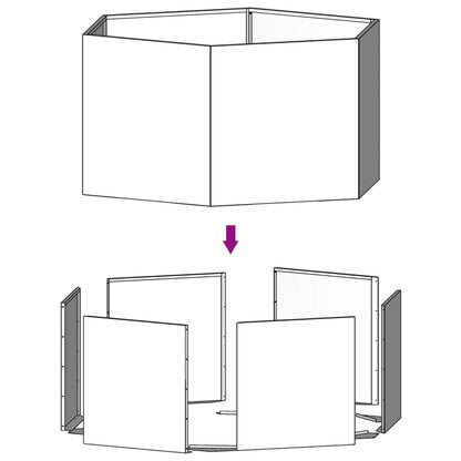 Vaso/floreira 90x90x45 cm aço corten cor enferrujado