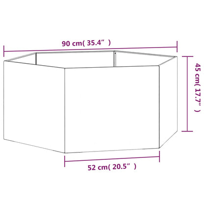 Vaso/floreira 90x90x45 cm aço corten cor enferrujado