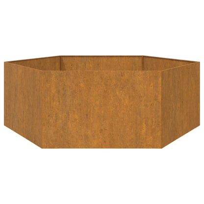 Vaso/floreira 138x120x45 cm aço corten cor enferrujado