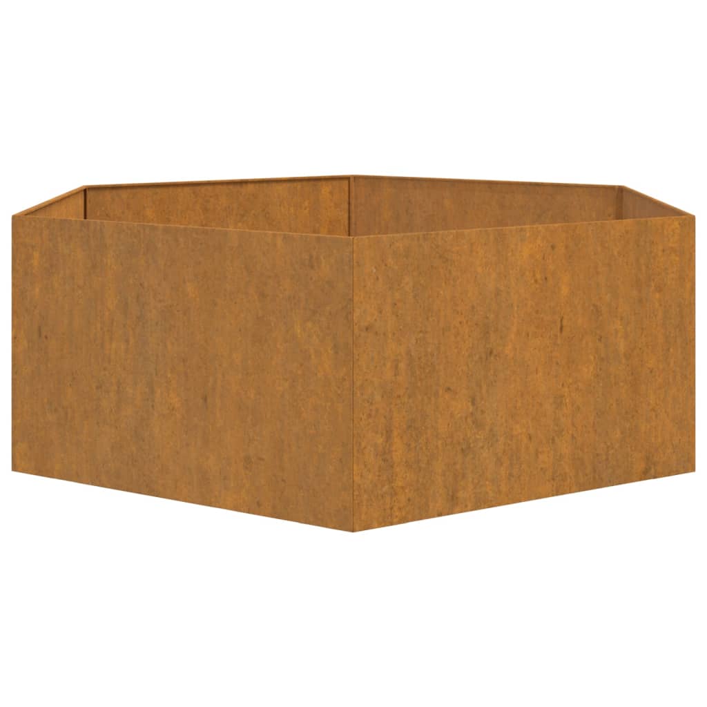 Vaso/floreira 138x120x45 cm aço corten cor enferrujado