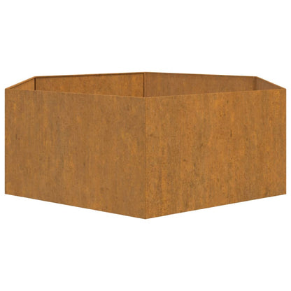 Vaso/floreira 138x120x45 cm aço corten cor enferrujado