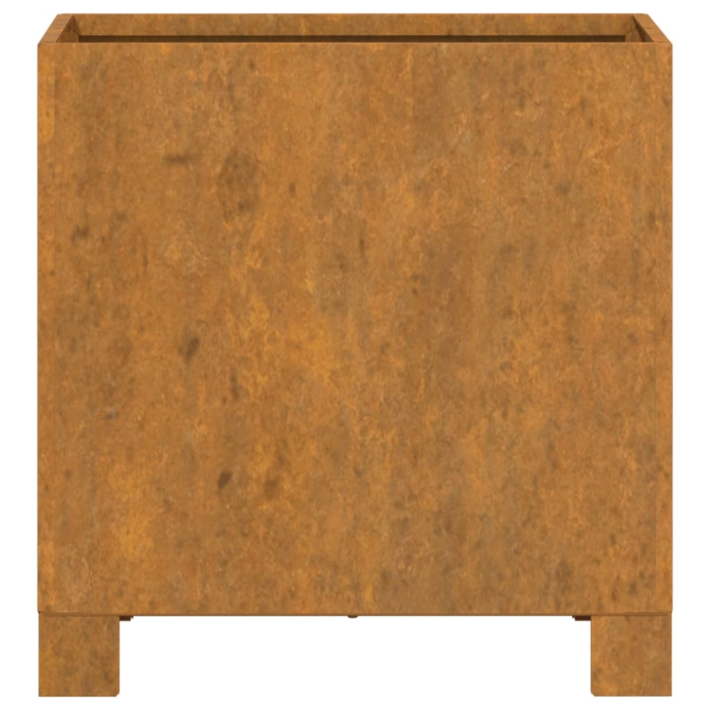 Vaso/floreira com pernas 32x30x33 cm aço corten cor enferrujado