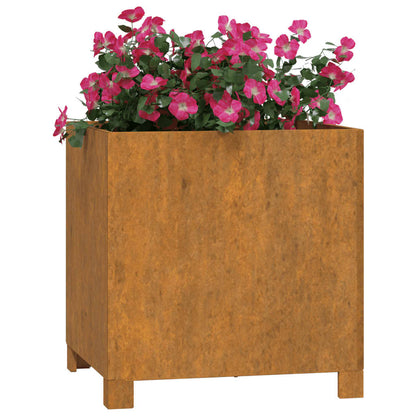 Vaso/floreira com pernas 42x40x43 cm aço corten cor enferrujado