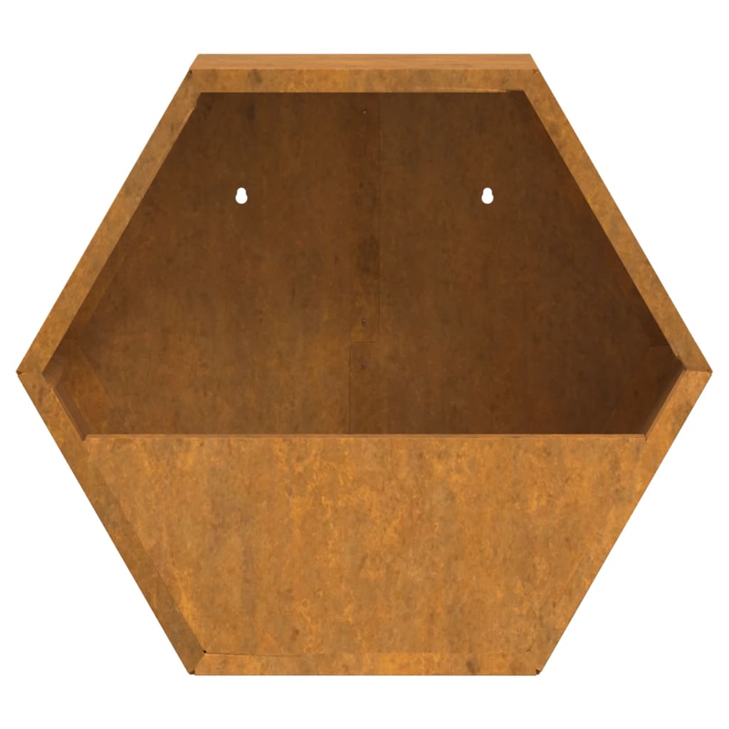 Vasos/floreiras de parede 2 pcs aço corten cor enferrujado