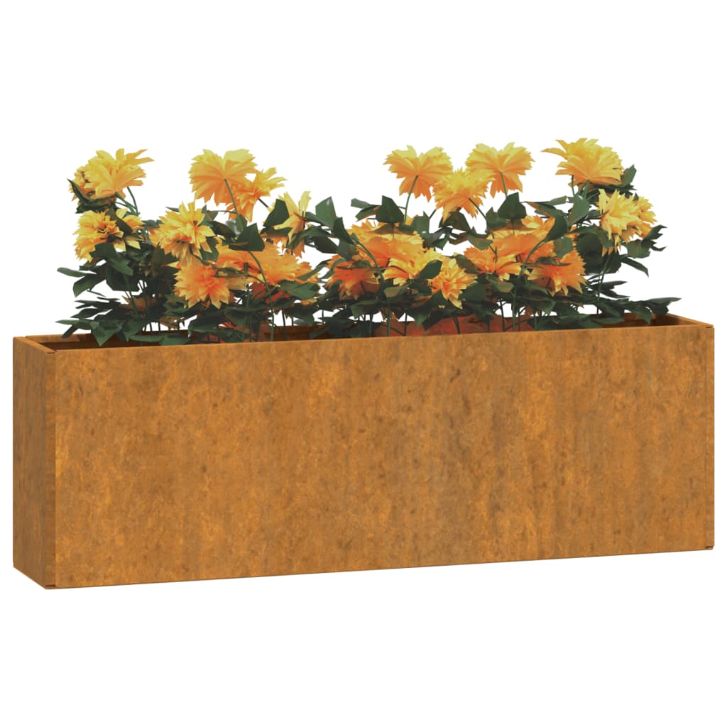 Vasos/floreiras de parede 2 pcs aço corten cor enferrujado