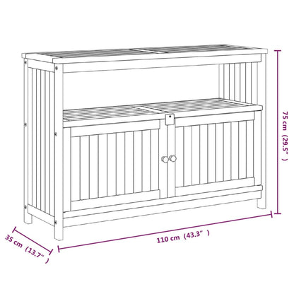 Mesa consola para jardim 110x35x75 cm madeira de acácia maciça