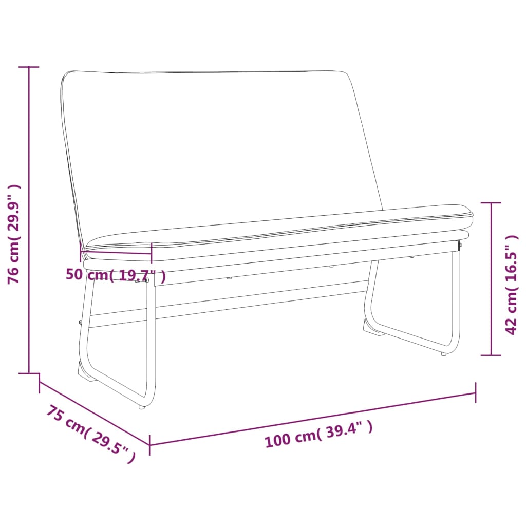 Banco 100x75x76 cm tecido amarelo-claro