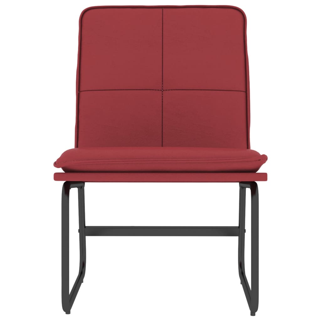 Cadeira Nalu Lounge em Couro Artificial - Vermelho Tinto - Design Moderno