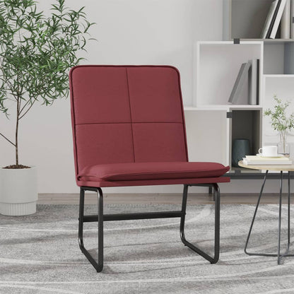 Cadeira Nalu Lounge em Couro Artificial - Vermelho Tinto - Design Moderno