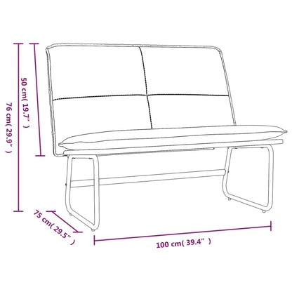 Banco 100x75x76 cm couro artificial cinzento