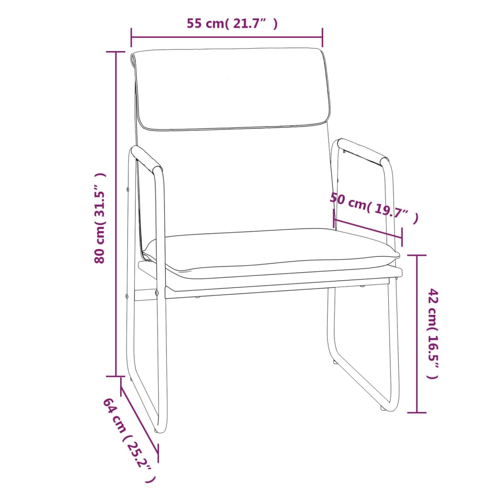 Cadeira lounge 55x64x80 cm tecido cinzento-claro