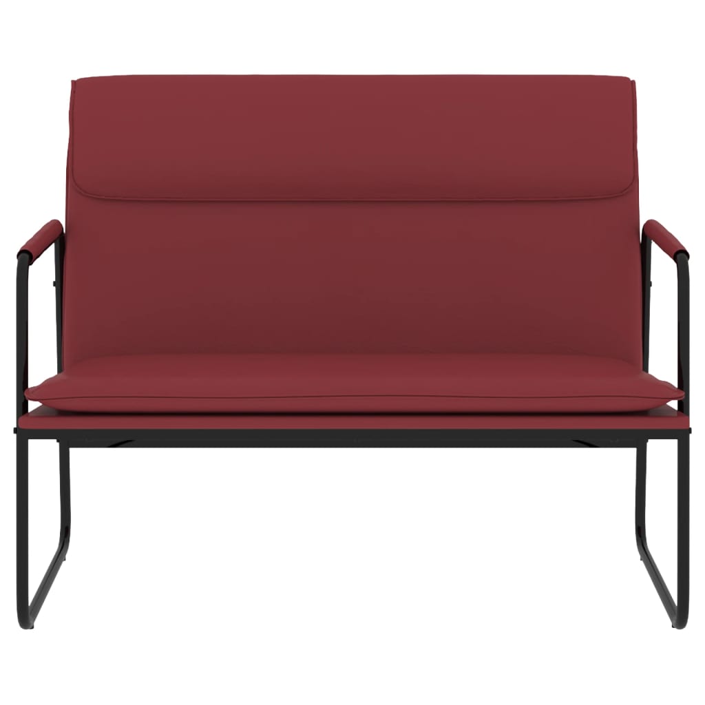 Banco 100x64x80 cm couro artificial vermelho tinto