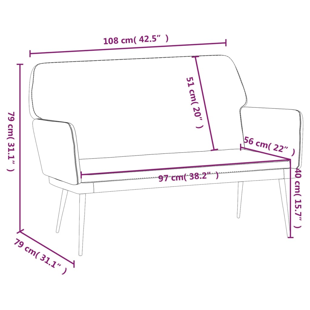 Banco 108x79x79 cm veludo cinzento-escuro