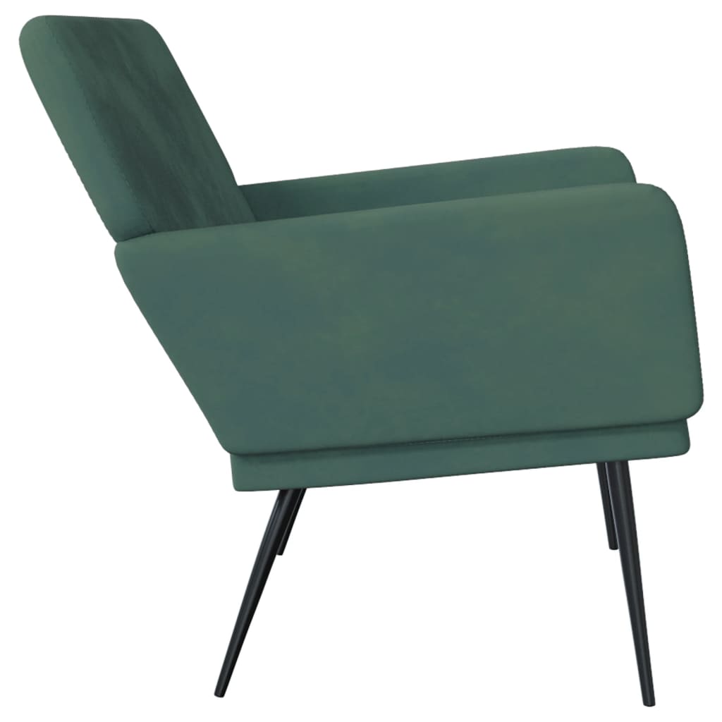 Banco 108x79x79 cm veludo verde-escuro