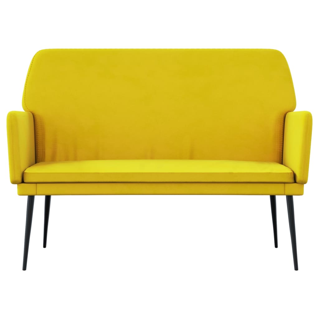 Banco 108x79x79 cm veludo amarelo