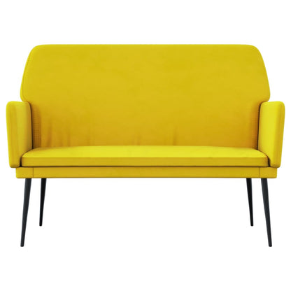 Banco 108x79x79 cm veludo amarelo