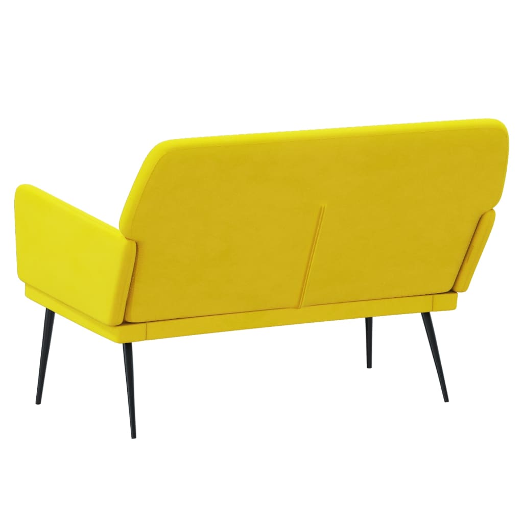 Banco 108x79x79 cm veludo amarelo